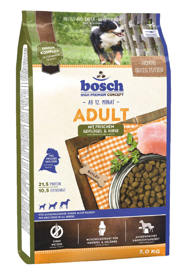 bosch Hunde-Trockenfutter Adult Geflügel & Hirse